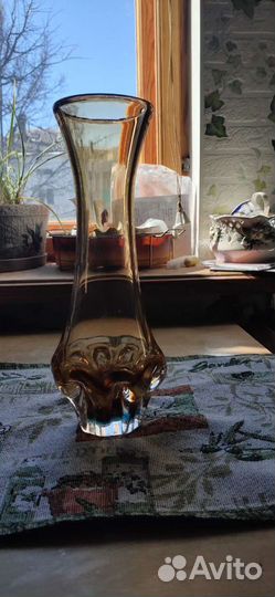 Ваза цветное стекло чехия