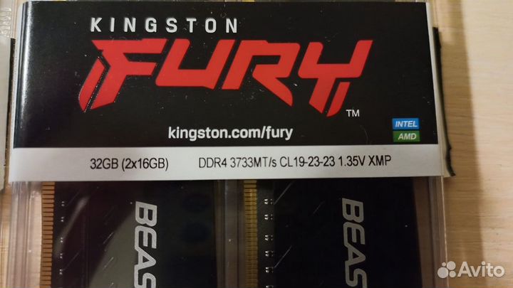 Оперативная память DDR4 32gb(2х16) 3733 Kingston F