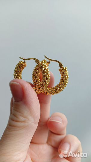 Серьги из японского бисера