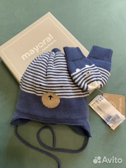 Шапка и рукавицы mayoral newborn