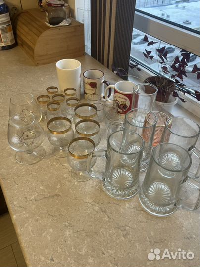 Бокалы фужеры рюмки