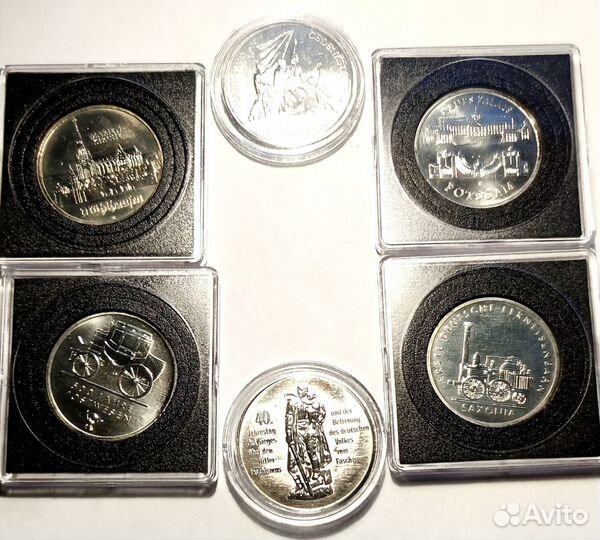 Подборка монет ГДР 5-10-20 марок