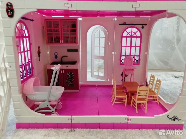 Кукольный домик для барби с мебелью