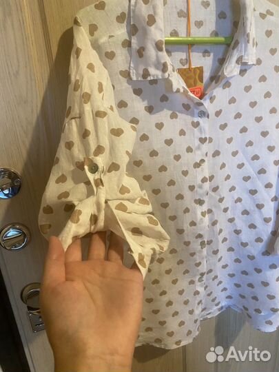 Блузка лен италия оверсайз