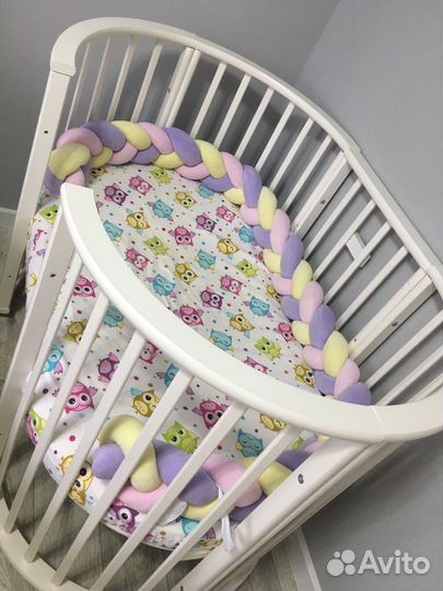 Бортики в кроватку, бортик косичка