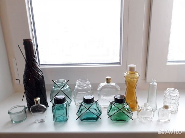Старинные пузырьки аптека, парфюмерия, чернильницы