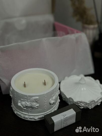 Подарочный набор ароматическая свеча в гипсе