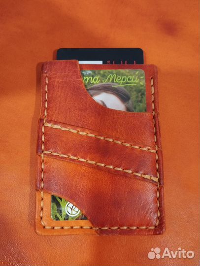 Кардхолдер ручной работы из натуральной кожи