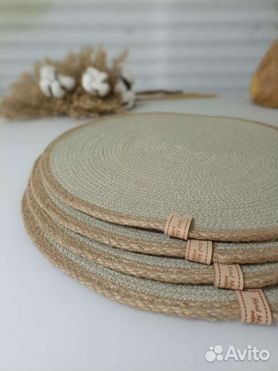 Сервировочные салфетки. Экоматериал. Ручная работа