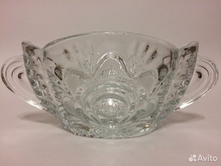 Хрустальная вазочка с ручками СССР