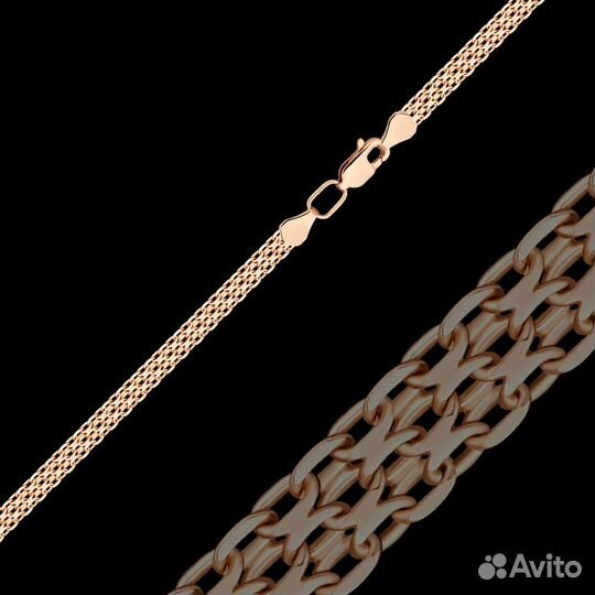 Браслет Бисмарк двойной с алмазной гранью