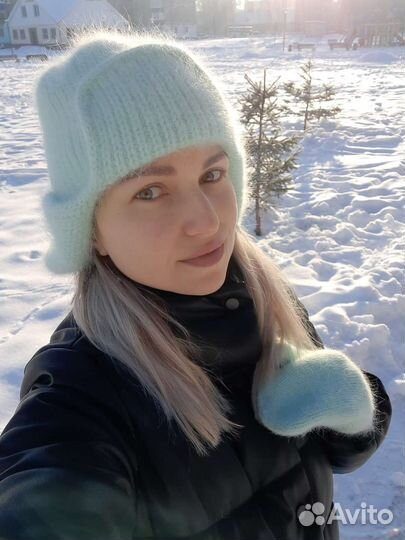 Шапка ушанка из пуха норки