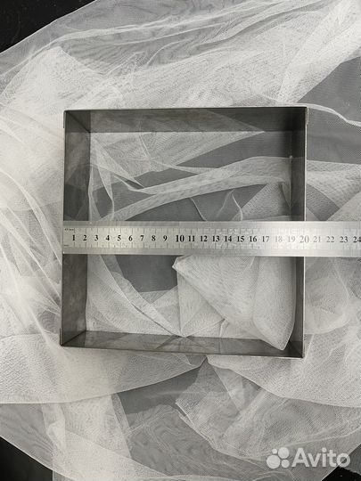 Форма металлическая квадрат торт 20*5 см