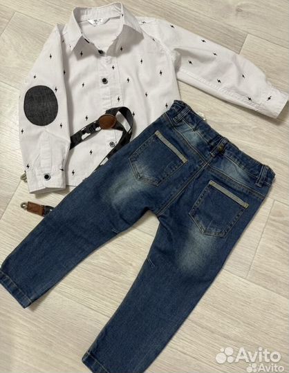 Костюм для мальчика 92,джинсы и рубашка
