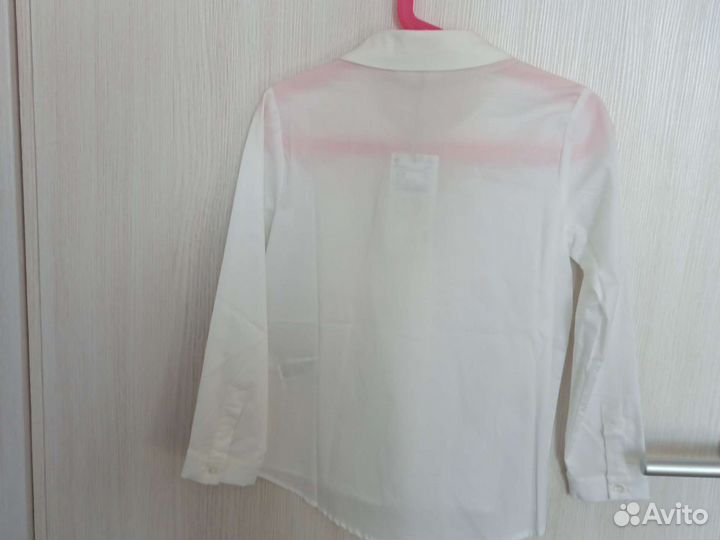 Белая рубашка для девочки, р. 122