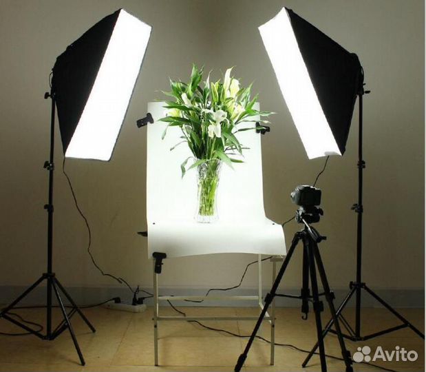 Свет для съемки, софтбокс с лампами