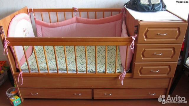 Детская кровать-трансформер с комодом кт-мдф