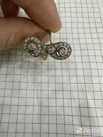 Кольцо золотое с бриллиантами 750 СССР