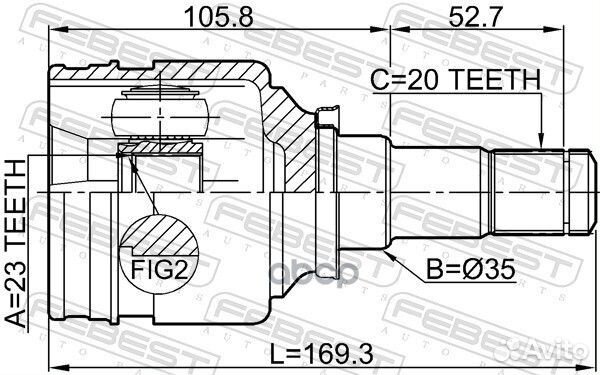 ШРУС внутренний правый 23X35X20 0111-nhw20rh Fe