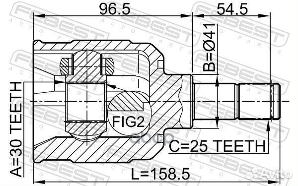 ШРУС mitsubishi lancer VII-IX 95-09 внутр. 0411