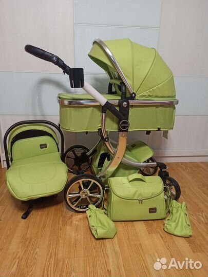 Коляска 3 в 1 luxmom-dalux 608 новая экокожа
