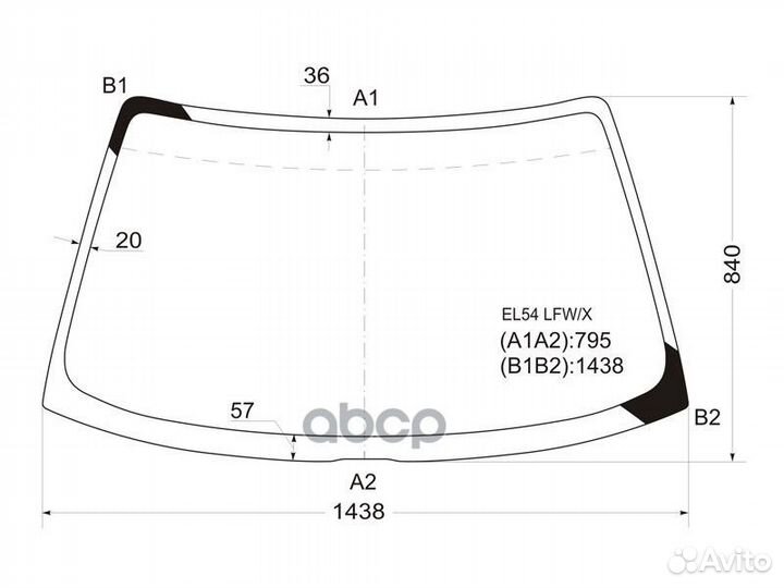 Стекло лобовое Toyota Cynos 95-99 / Paseo 96-99