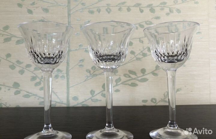 Ликерные рюмки старая Богемия ручная резьба