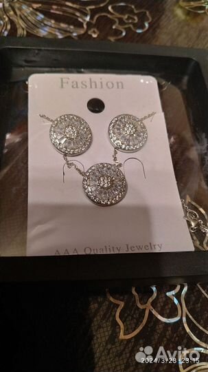 Серьги +кулон набор