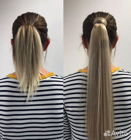 Накладной хвост шиньон, парик лучшего качества
