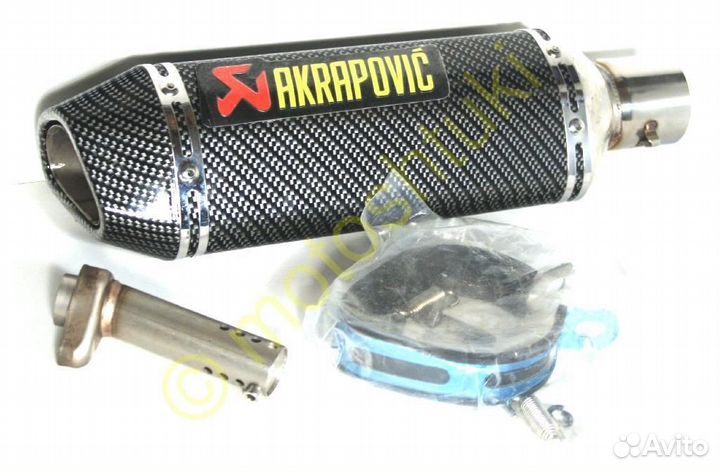 Глушитель Акрапович прямоточный slip-on