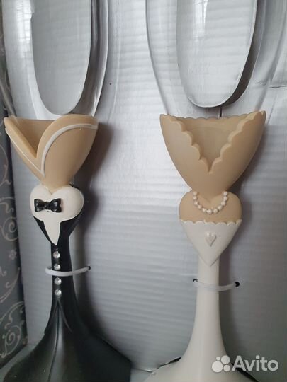 Бокалы для шампанского, свадебные, новые