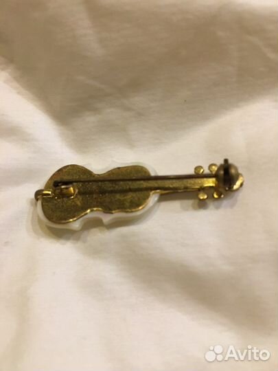 Скрипка винтажная брошь Германия