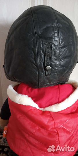 Шапка кожанная меховая