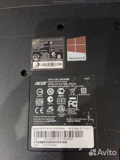 Acer aspire v5 571g i5-3317U/6Gb/320Gb/GT 620M