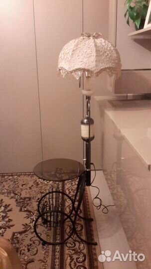 Торшер с стеклянным столиком СССР