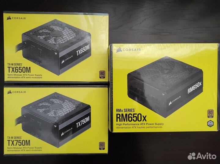 Блоки питания Corsair 650,750 новые, гарантия DNS