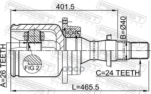 ШРУС внутренний правый 26X40X24 toyota camry AC