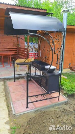 Мангал с печкой под казан