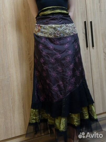 Юбка винтажная в пол witch core