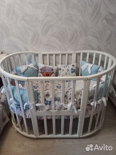 Кроватка трансформер для новорожденных и комод