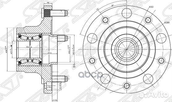 Ступичный узел задн. ford transit T9 R15 06-13