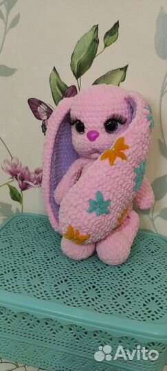 Мягкая игрушка плюшевый заяц ручной работы