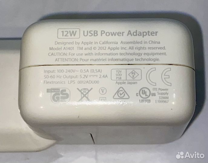 Apple power adapter 12w Зарядное устройство