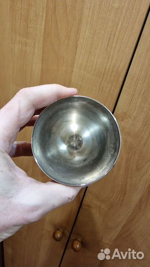 Бокал кубок фужер Близнецы посеребренный Италия