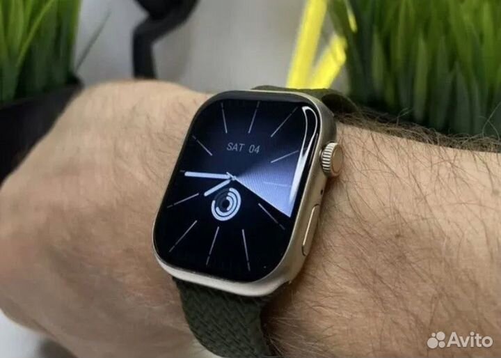 Apple watch HK9 pro с зеленым ремешком
