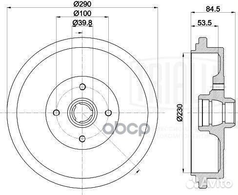 Барабан тормозной VW passat (B3/B4) 88-97