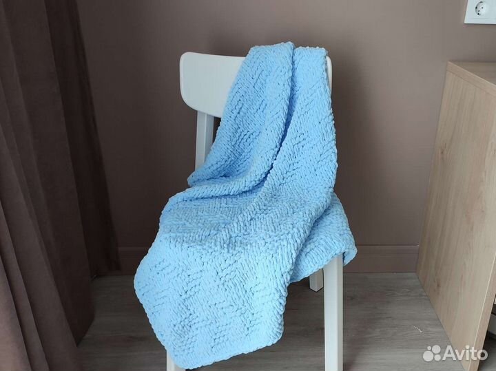 Плюшевый плед ручной работы новый