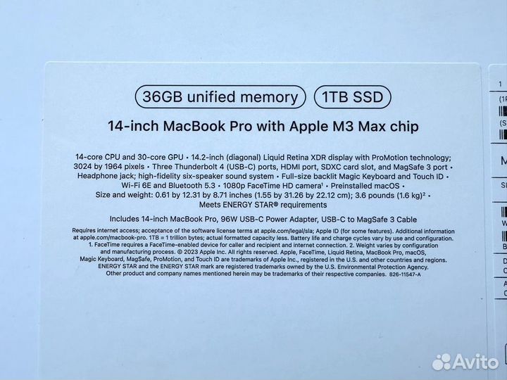 MacBook Pro 14 M3 Max 36/1TB Silver