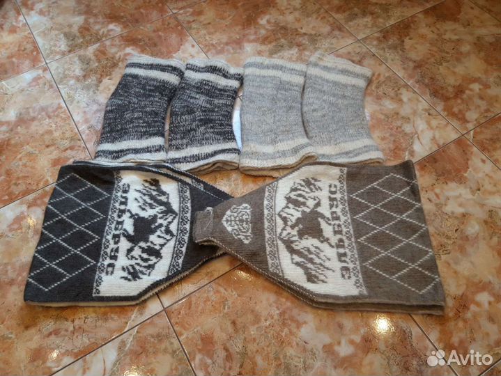 Пояс и наколенники из натуральной шерсти овчины