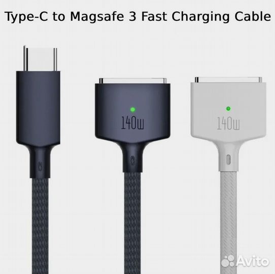 Кабель Магнитный USB Type-C, Magsafe 3, 140 Вт, 2м